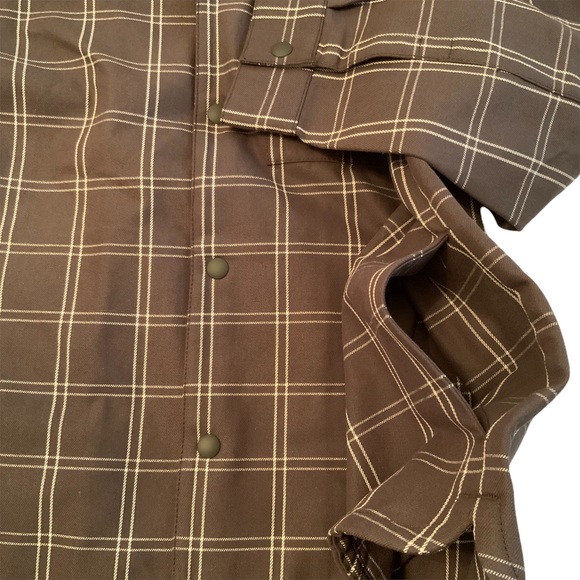 Club Monaco Men’s Work Shirt Cotton Blend Windowpane Military Olive Color Size S - Picture 7 of 10